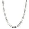 Black Bow Jewelry Mens 8mm Sterling Silver Hollow Flat Open Curb Chain Necklace - 2 of 4