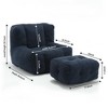 Spassway 37"L Bean Bag Sofa with Ottoman Bean Bag Chair with Footrest for Living Room Bedroom Balcony Porch - 3 of 4