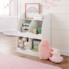 Badger Basket 4 Bin Storage Cubby with Bookshelf White: MDF Frame, Toy Storage, Sliding Bin, 5 Shelves, Enclosed Back - image 4 of 4