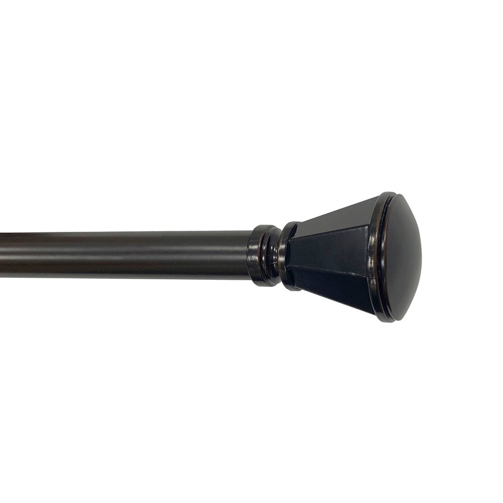 28"-48" Decorative Drapery Single Rod Set with Trumpet Finials Oil Rubbed Bronze - Lumi Home Furnishings: Adjustable Curtain Rod, Zinc Alloy