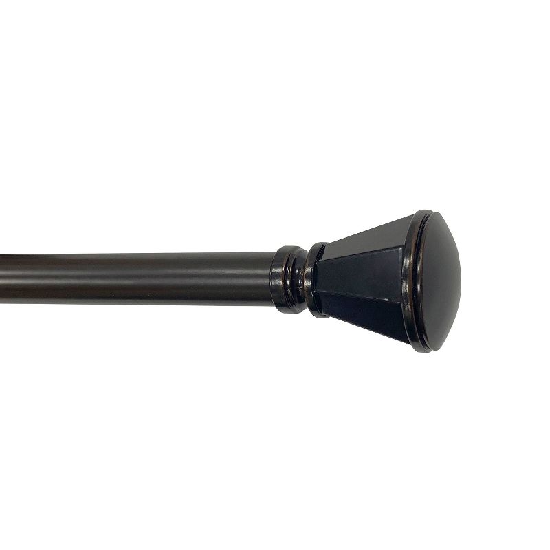 Decorative Drapery Single Rod Set with Trumpet Finials Oil Rubbed Bronze - Lumi Home Furnishings, 1 of 8