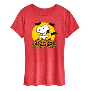 Women's - Peanuts - Snoopy Pumpkin Patch Short Sleeve Graphic T-Shirt - 1 of 4