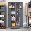 PDTEND 65" Utility Storage Cabinet with Locking Doors, Shelves & Hanging Rod - 2 of 4