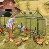 Large Metal Chicken Coop with Waterproof Cover - 120"x40"x40" Outdoor Chicken Run for 12-20 Chickens, Ducks, (Black) - 4 of 4