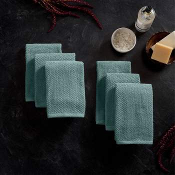 6pc Cotton Popcorn Textured Bath Hand Towel Set - Isla Jade