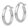 Black Bow Jewelry 2.75mm x 18mm Polished 14k White Gold Domed Round Hoop Earrings - 2 of 4