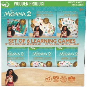 Disney: Moana 2 Learning Games - Set Of 6 - Wooden Puzzles & Flashcards, Kids 3+ - 1 of 4