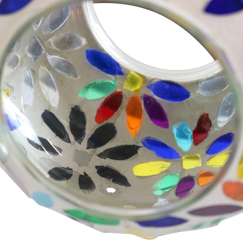 Sunnydaze Outdoor Garden Patio Round Glass with Mosaic Design Hanging Fly-Through Bird Feeder - 7", 5 of 12