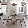 LeisureMod Bristol 27" Round Dining Table – MDF Top with Walnut Steel Pedestal Base, Modern Kitchen & Dining Room Accent Table for Small Spaces - 3 of 4