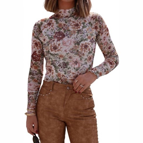 Women's Mesh Floral Top - PROMESA - image 1 of 3