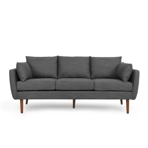 Black fabric best sale 3 seater sofa