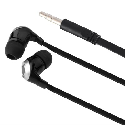 Insten 3.5mm Wired Earbuds - In-Ear Stereo Earphones & Headset for Android Smartphones, PC, Laptops, Black/Silver