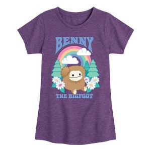Girls' - Squishmallows - Benny The Bigfoot Fitted Short Sleeve Graphic T-Shirt - 1 of 4