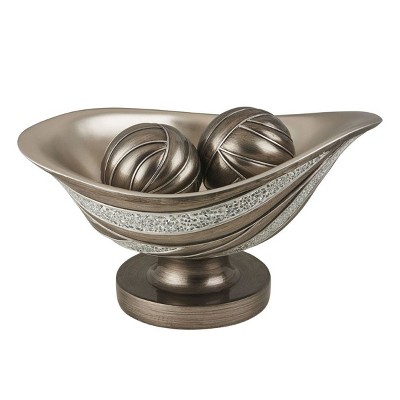 OK Lighting 7.75"H Kairavi Decorative Bowl With Spheres