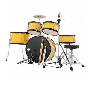 Coucheta 5-Piece Kids Drum Set - 16" Junior Kit with Cymbal, Pedal, Stool - Includes Sticks, for Boys & Girls - 1 of 4