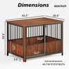 ORRD 43" Walnut Fluted Wood Dog Crate, Double Door Furniture-Style Pet House & Side End Table - 4 of 4