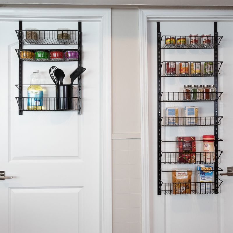 Over the Door Organizer - 9-Tier Hanging Wall Rack for Bathroom or Kitchen Organization - Pantry Organization and Storage by Home-Complete (Black), 2 of 12