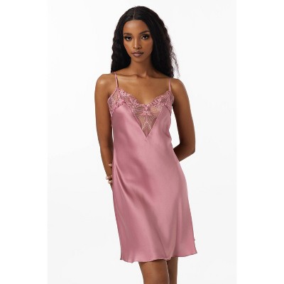 SilkSilky Women's Pure Silk Sexy Lace Neck Slip Dresses