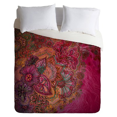 Stephanie Corfee Flourish Berry Lightweight Duvet Cover Queen Pink - Deny Designs