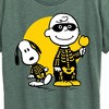 Women's - Peanuts - Charlie And Snoopy Skeleton Short Sleeve Graphic T-Shirt - 2 of 4