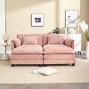NicBex Chenille Sectional Sofa with 2 Ottomans and Removable Armrests for Living Room,Bedroom,Apartment,Pink - 2 of 4