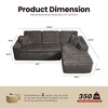 XIZZI No Assembly Sectional Sofa Set w/ Chaise - Plush/Corduroy Fabric, High-Resilience Foam, Beige/Black/Gray - Ships Compressed & Ready to Use - 3 of 4