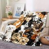 Lomsoe Cute Christmas Dogs Print Flannel Blanket - All Seasons Soft and Warm Throw Blanket for Bed, Napping, Camping, Travel, Office - 3 of 4