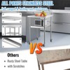 VEVOR Stainless Steel Prep Table, 24 x 24 x 36 Inch, 600 lbs Load Capacity, Heavy Duty Metal Work Table with Adjustable Bottom Shelf - 4 of 4