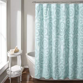72"x84" Keila Shower Curtain Blue - Lush Décor