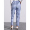 INSPIRE CHIC Women's Vintage Tartan Plaid Elastic Waist Straight Long Trousers - 4 of 4