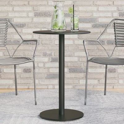 vidaXL Patio Table Round Black Ã˜19.7"x28.3" Steel