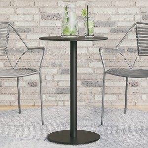 vidaXL Patio Table Round Black Ã˜19.7"x28.3" Steel - 1 of 4