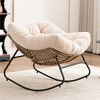 Chenille Rocking Accent Chair with Metal Frame and Ergonomic Design for Living Room - 2 of 4