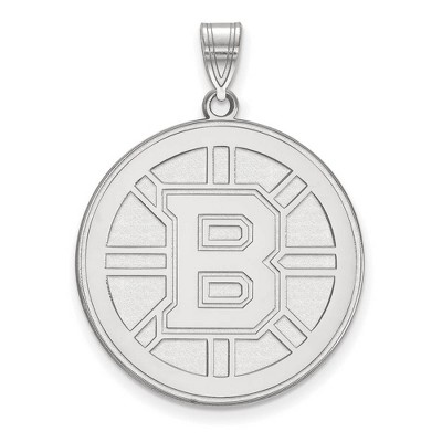 Black Bow Jewelry 14k White Gold Boston Bruins NHL Extra Large Pendant