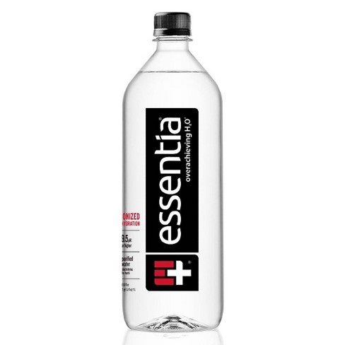Essentia Bottled Water, 1 Liter, 12-Pack, Ionized Alkaline Water:99.9% Pure, Infused with Electrolytes, 9.5 PH or Higher with A Clean, Smooth Taste