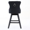PAGED Bar Stools Set of 2 Modern Swivel Velvet Barstools with Button Tufted Back and Wooden Legs for Bar, Kitchen - 3 of 4
