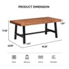 Karl Home Patio Poplar Wood Coffee Table With Metal Legs - 3 of 4