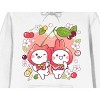 Mimi & Neko Flowers & Fruits Long Sleeve Men's White Hooded Sweatshirt - 2 of 3