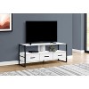 Monarch Specialties Tv Stand 48 Inch Console Media Entertainment Center Storage Drawers Laminate Metal White Black Contemporary Modern - 2 of 4