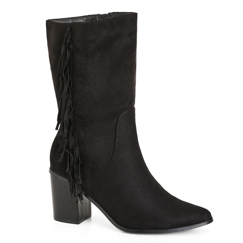 Women's Plus Size WIDE FIT Tassel Mid Boot - black | CITY CHIC, 1 of 4