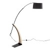 Robyn Mid-Century Modern Floor Lamp in Natural Wood and Black Metal with Black Linen Shade by LumiSource - 4 of 4