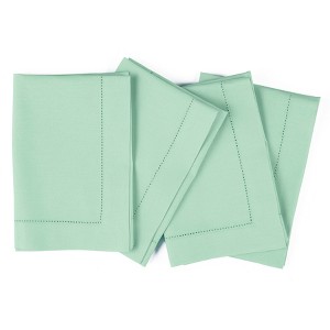 Solino Home Cotton and Linen Hemstitch Dinner Napkins - 1 of 4