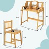 Costway Bamboo Kids Study Desk And Chair Set  Height Adjustable Home School w/ Bookshelf - 4 of 4
