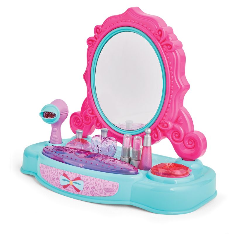 Kidoozie Just Imagine Glamour Girls Styling Center,Pretend Play Tabletop Vanity, Hair Dryer, Brushes, Ages 3+, 4 of 9