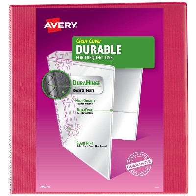 Avery 2" Slant Rings 500 Sheet Capacity Durable View Binder - Pink