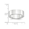 Black Bow Jewelry 7mm 14K White or 14K Yellow Gold Lightweight Flat Standard Fit Band - 4 of 4