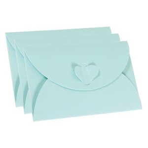 Unique Bargains Mini Pearlescent Paper Heart Shaped Clasp Envelopes 12 Pcs - 1 of 4