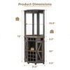 OKD 72" Corner Bar Storage Cabinet, Tall Wine Bar Cabinet w/Barn Door & Adjustable Shelf, Home Bar Cabinet w/LED Light & Glass Rack - 3 of 4