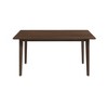 Vynxaria Solid Wood Dining Table, Mid-Century Modern Design, Brown Stain Finish, Beveled Edges, Seats 4-6 Comfortably - 3 of 4