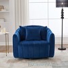 GDFStudio Timothy 40.35"W Oversized Velvet Channel Tufted Swivel Barrel Chair with 3 Pillows - 2 of 4